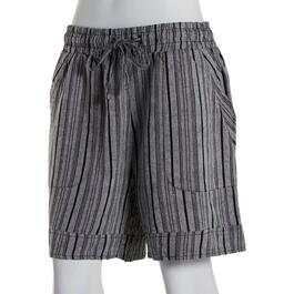 Womens Royalty 5in. Cuffed Stripe Shorts w/Pockets-Black
