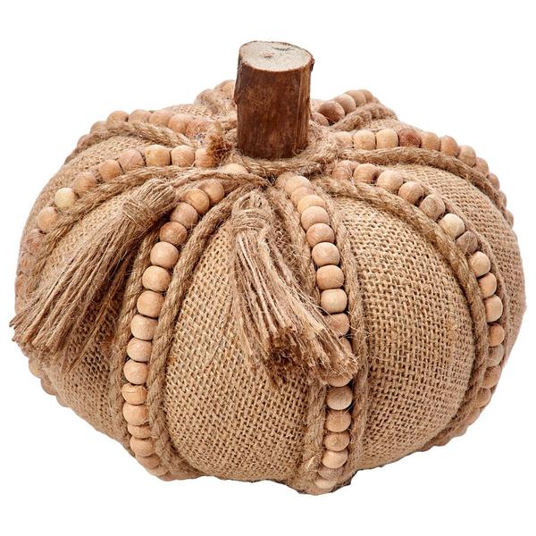Jute Beaded Styrofoam Pumpkin - image 