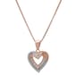 Rose Gold over Sterling Silver Baguette Heart Pendant - image 1