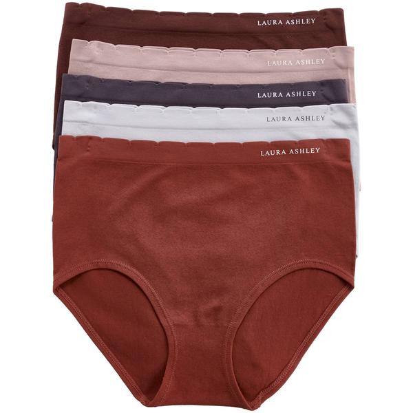 Womens Laura Ashley® 5pk. Print Logo Brief Panties - LS9443-5PKBD - image 