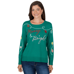 Petite Ruby Rd. Happy Holidays Merry & Bright Sweater