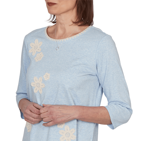Womens Alfred Dunner Camden Market Floral Stitch Blouse