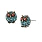 Betsey Johnson Pave Owl Stud Earrings - image 1
