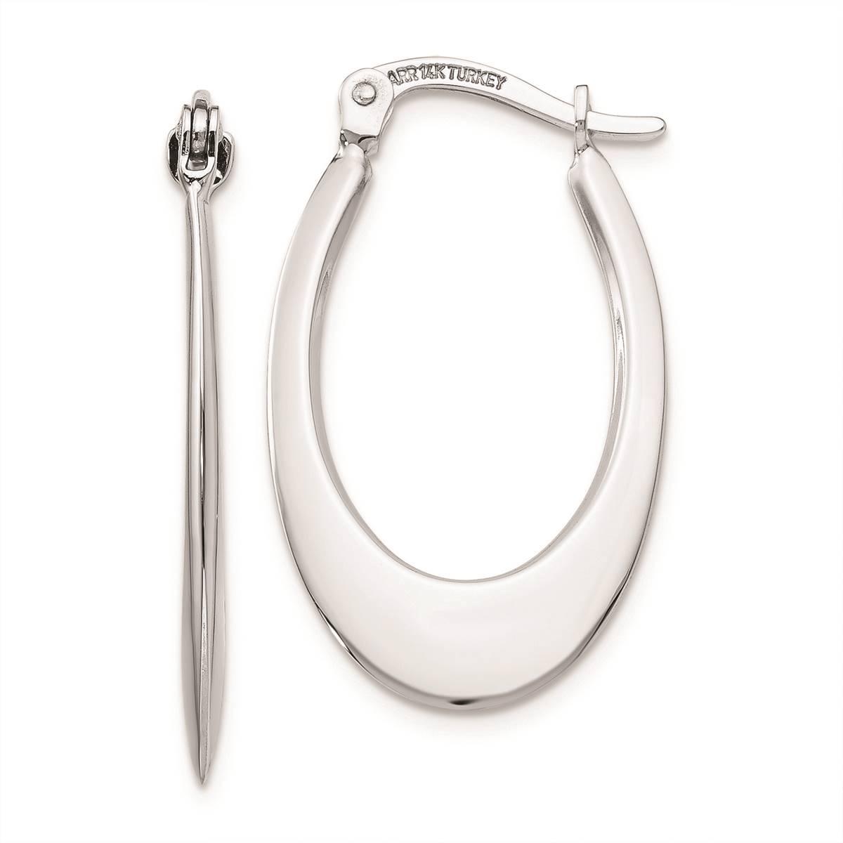 Gold Classics™ 14kt. White Gold 26x15mm Hoop Earrings