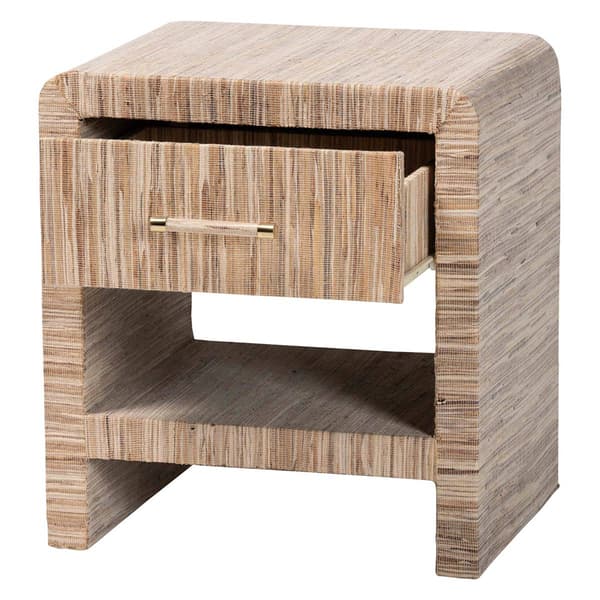 bali & pari Callan Bohemian Woven Natural Grasscloth Nightstand