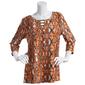Womens Emily Daniels 3/4 Sleeve Bar Neck Jacquard Blouse - image 1