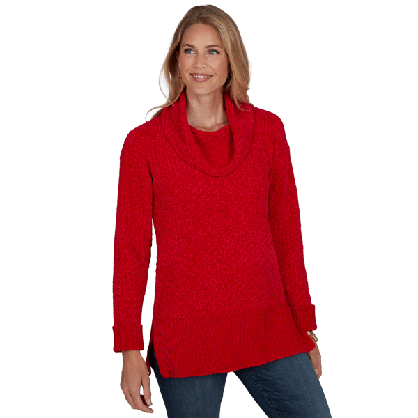Women''s Ruby Rd. Holiday Item Sweaters Cowl Neck Luster Chenille - image 
