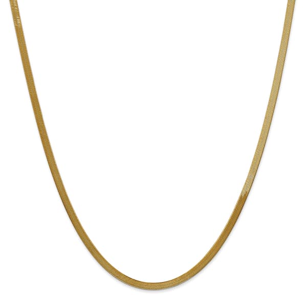 Unisex Gold Classics(tm) 3.0mm. 14k Silky Herringbone Chain Necklace - image 