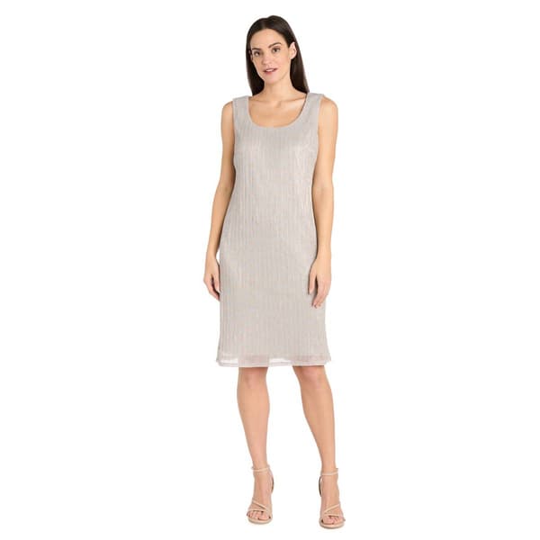 Womens R&M Richards Crinkle Pleat Flyway Jacket Dress