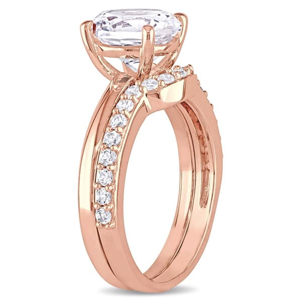 Gemstone Classics™ 10kt. Rose Gold Lab Created Sapphire Ring