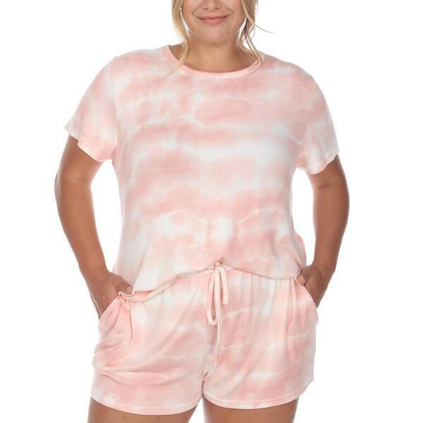 Plus Size White Mark 2pc. Top and Shorts Pajama Set