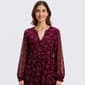 Womens Perceptions Long Sleeve Floral Chiffon Babydoll Dress - image 3