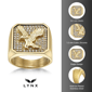 Mens Lynx Gold-Tone Ion Plated Cubic Zirconia Eagle Ring - image 6