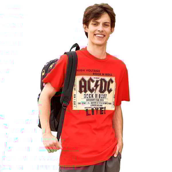 Young Mens AC/DC Ticket Short Sleeve Graphic Tee