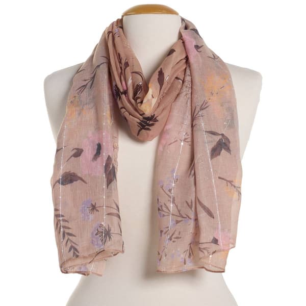 Womens Anne Klein Floral Sequin Oblong Scarf