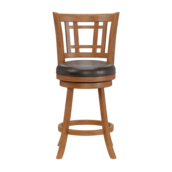HH2 Home Fairfox Wood Counter Height Swivel Stool