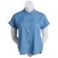 Womens Tommy Hilfiger Short Sleeve Chambray Button Down Blouse - image 1