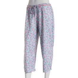 Womens Jessica Simpson Ribbed Brushed Floral Capri Pajama Pants