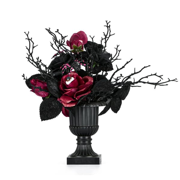 National Tree 18in. Halloween Black Rose Plant - image 