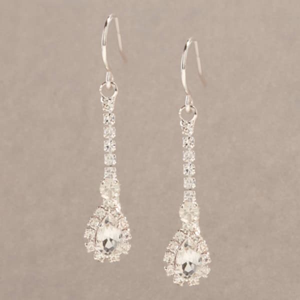 Rosa Rhinestones Silver-Tone Classic Drop Earrings - image 