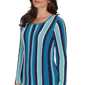Womens Hearts of Palm Autumn Breeze Long Sleeve Stripe Sweater - image 5