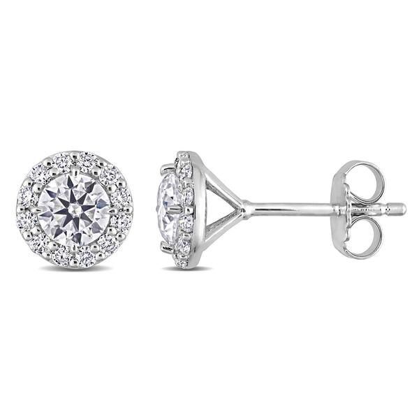 Sterling Silver 1 1/3ctw. Dew Moissanite Stud Earrings - image 