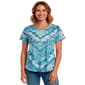 Womens OneWorld Short Sleeve  Abstract Chevron Sublimation Tee - image 1