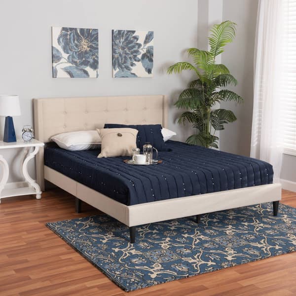 Baxton Studio Casol Modern Fabric Upholstered Queen Platform Bed