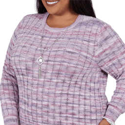 Plus Size Alfred Dunner Vail Space Dye Rib Knit Sweater