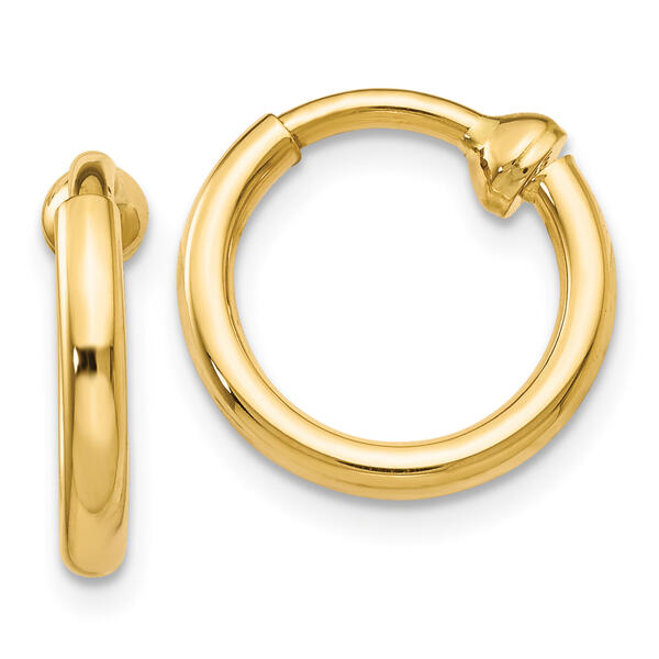 Gold Classics&#40;tm&#41; 14k Non-Pierced Gold Hoop Earrings - image 