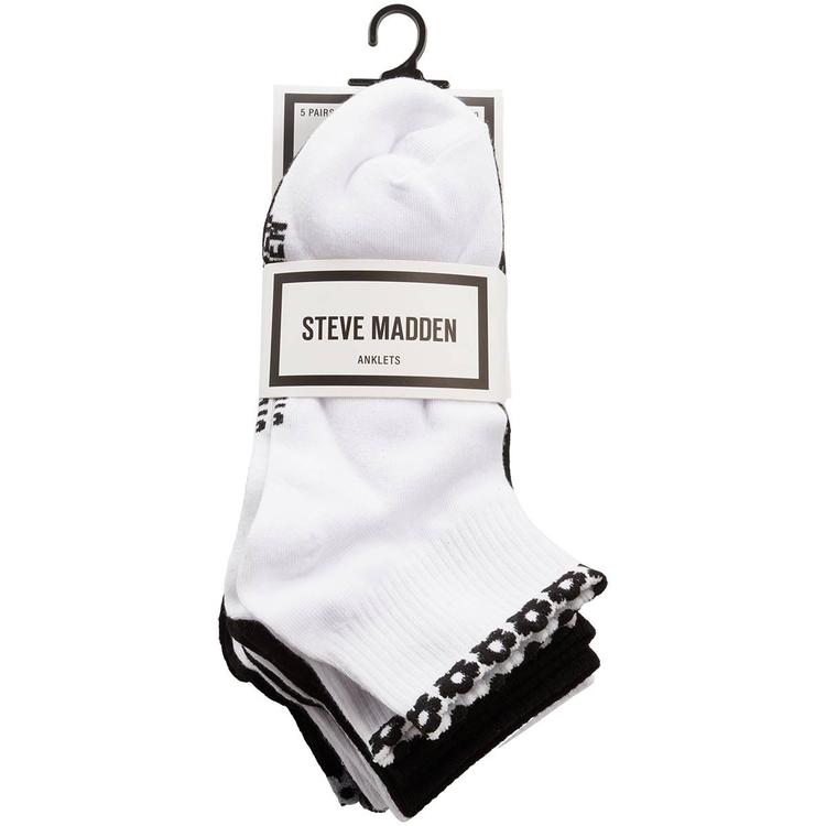 Womens Steve Madden 6pk Daisy Scallop Quarter Socks