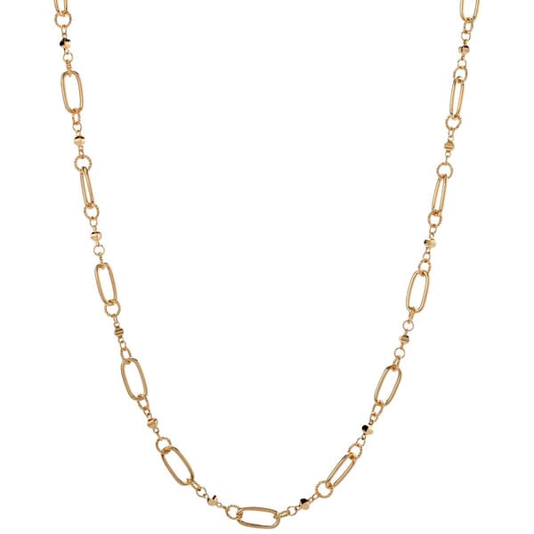 Design Collection Gold-Tone Paperclip Textured Chain Necklace - image 