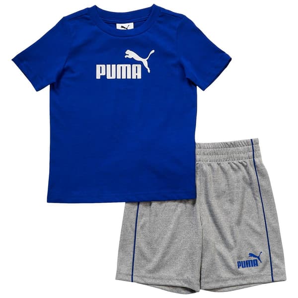 Toddler Boy Puma(R) 2pc. Logo Jersey Tee & Marled Shorts Set - image 