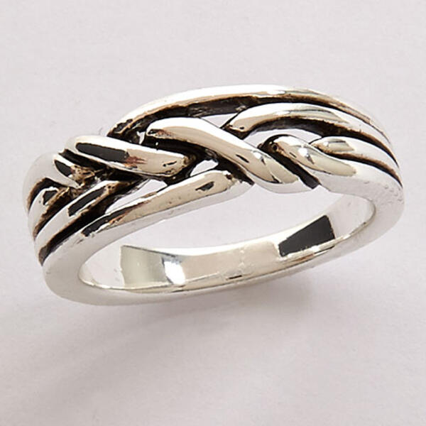 Marsala Fine Silver Plated Wire Puzzle Ring - image 