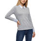 Petites NY Collection Long Sleeve Striped Hacci 2Fer W/Flower Tr - image 1