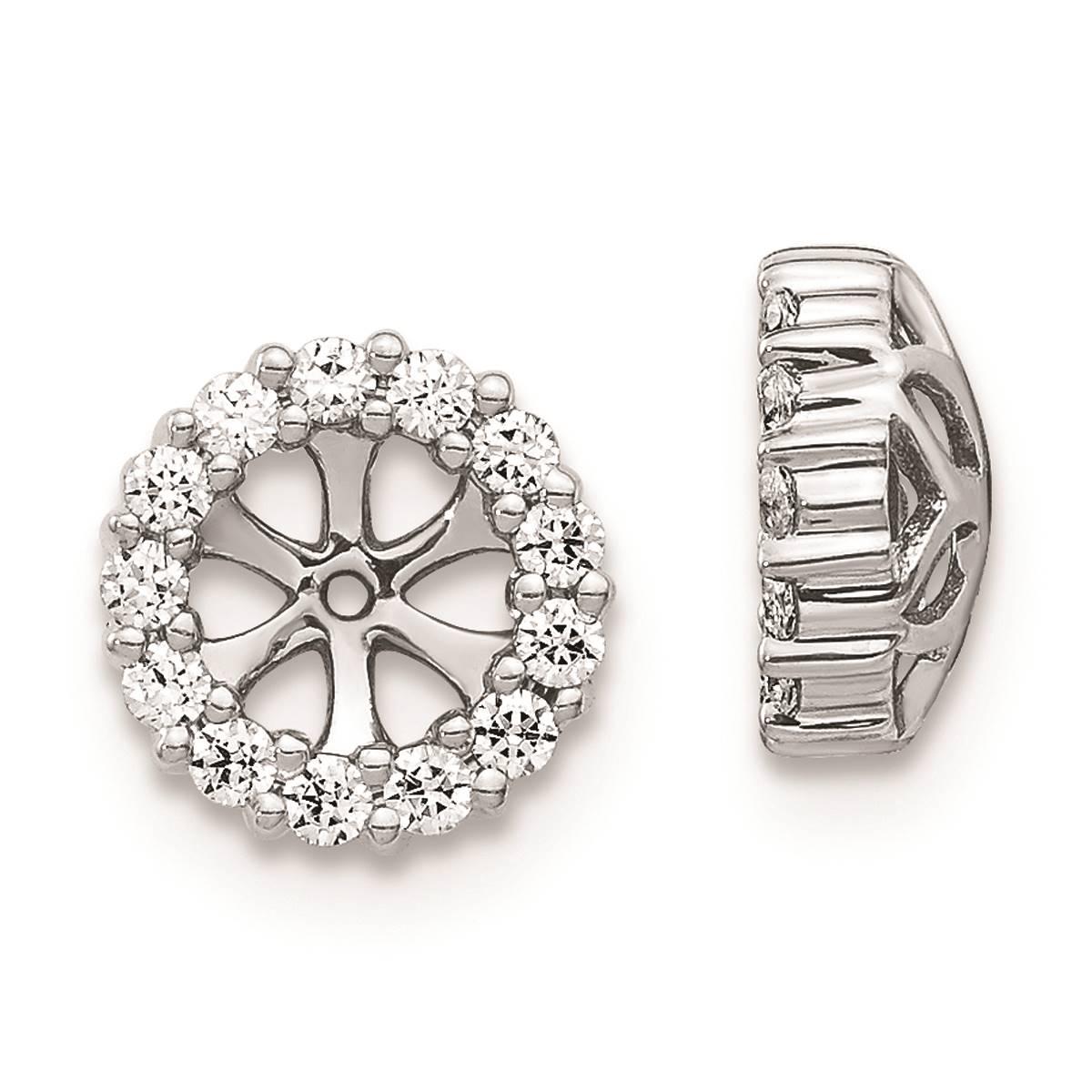 Pure Fire 14kt. White Gold 4.25mm Diamond Round Earring...
