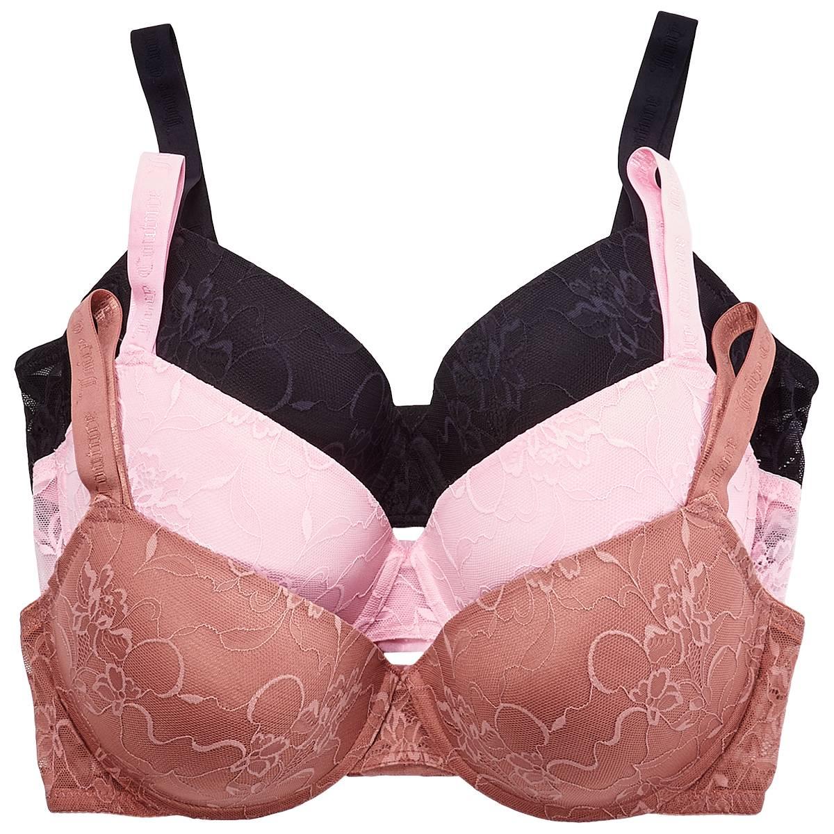 Open Video Modal for Juniors Juicy Couture Jacquard Logo Push-Up Bras - JC8028-3PKC