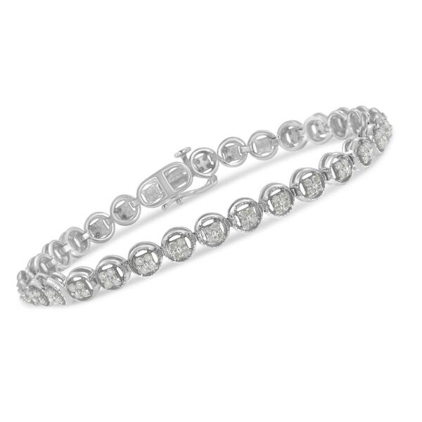 Diamond Classics&#8482; Silver Round Link Diamond Tennis Bracelet