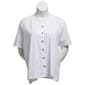Plus Size Erika Jobina Short Eyelet Sleeve Tee - image 2