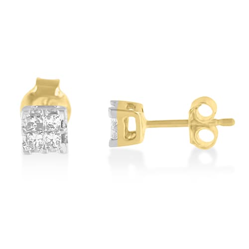 Diamond Classics™ 10kt. Princess Diamond Quad Stud Earrings