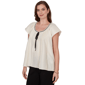 Petite Skye’s the Limit Terra Tropic Solid Pleated Blouse - image 3