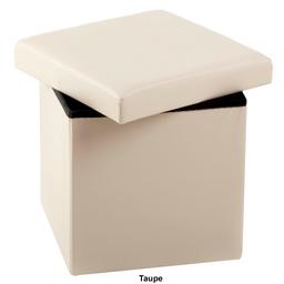 FHE Red Faux Leather Ottoman