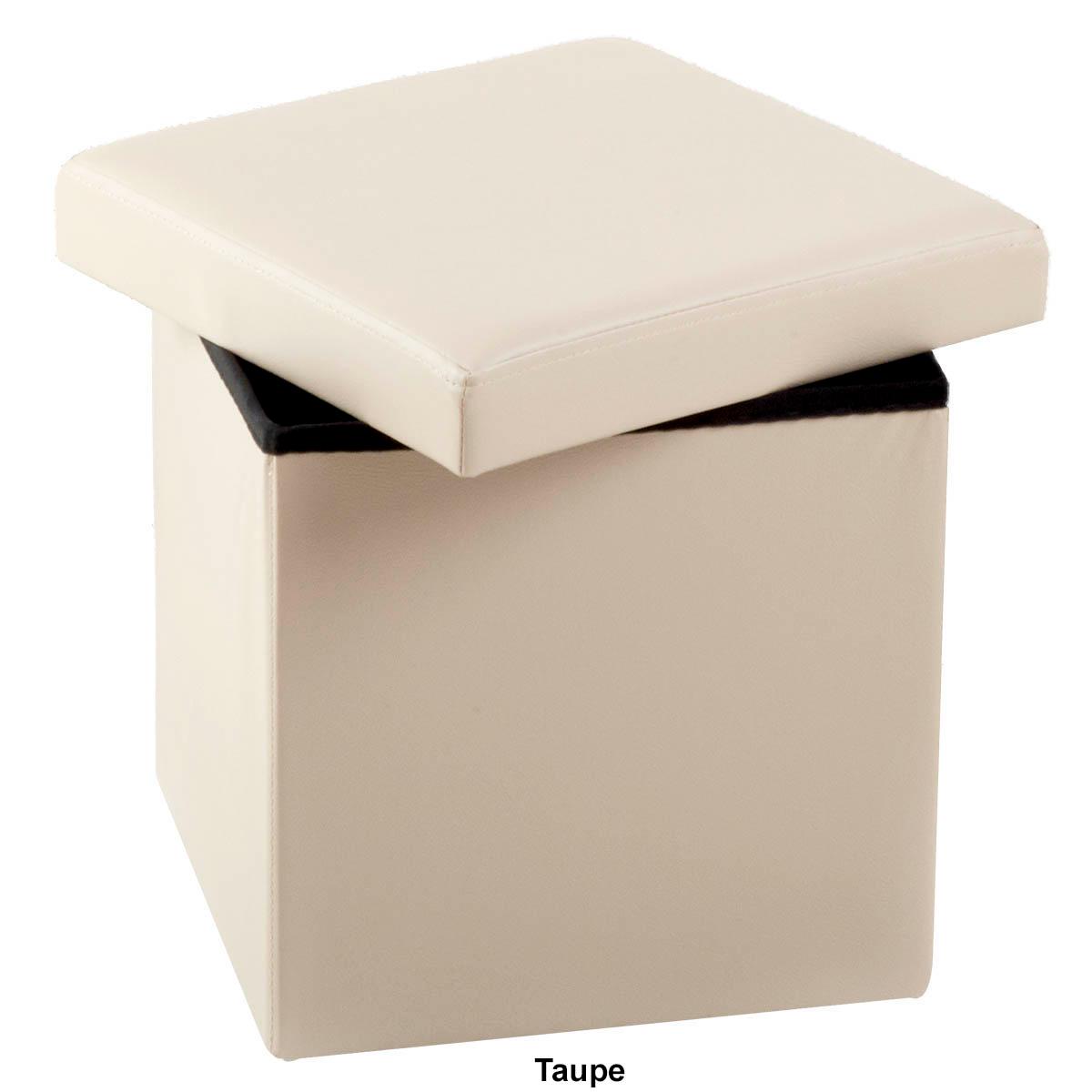 FHE Red Faux Leather Ottoman