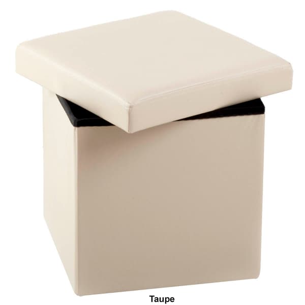 FHE Red Faux Leather Ottoman