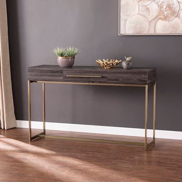 Southern Enterprises Akmonton Long Console Table w/ Storage - image 