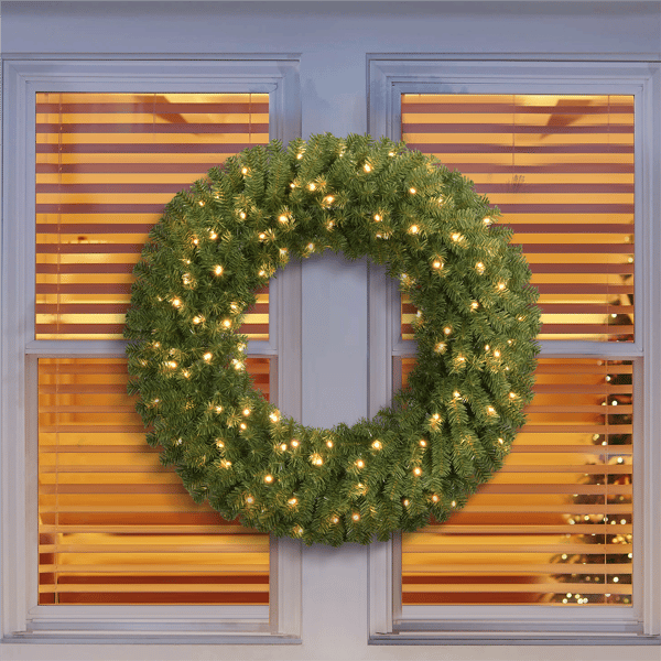 Puleo International 36in. Pre-Lit Warm White Utah Spruce Wreath