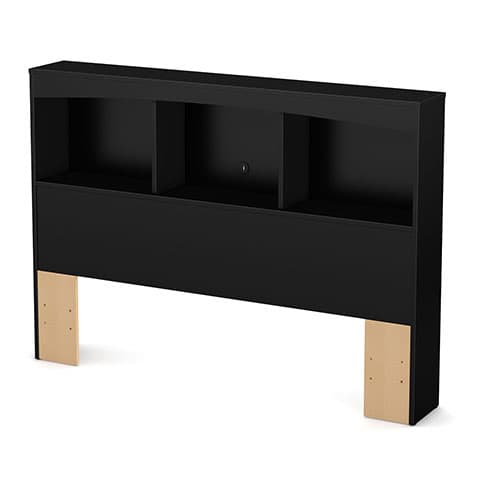 South Shore Full Bookcase Headboard - Pure Black