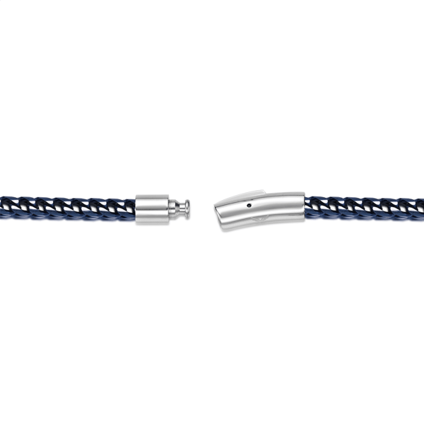 Mens Lynx Blue Ion Plated Stainless Steel Foxtail Chain Bracelet