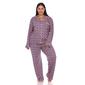 Plus Size White Mark Long Sleeve Heart Print Pajama Set - image 1
