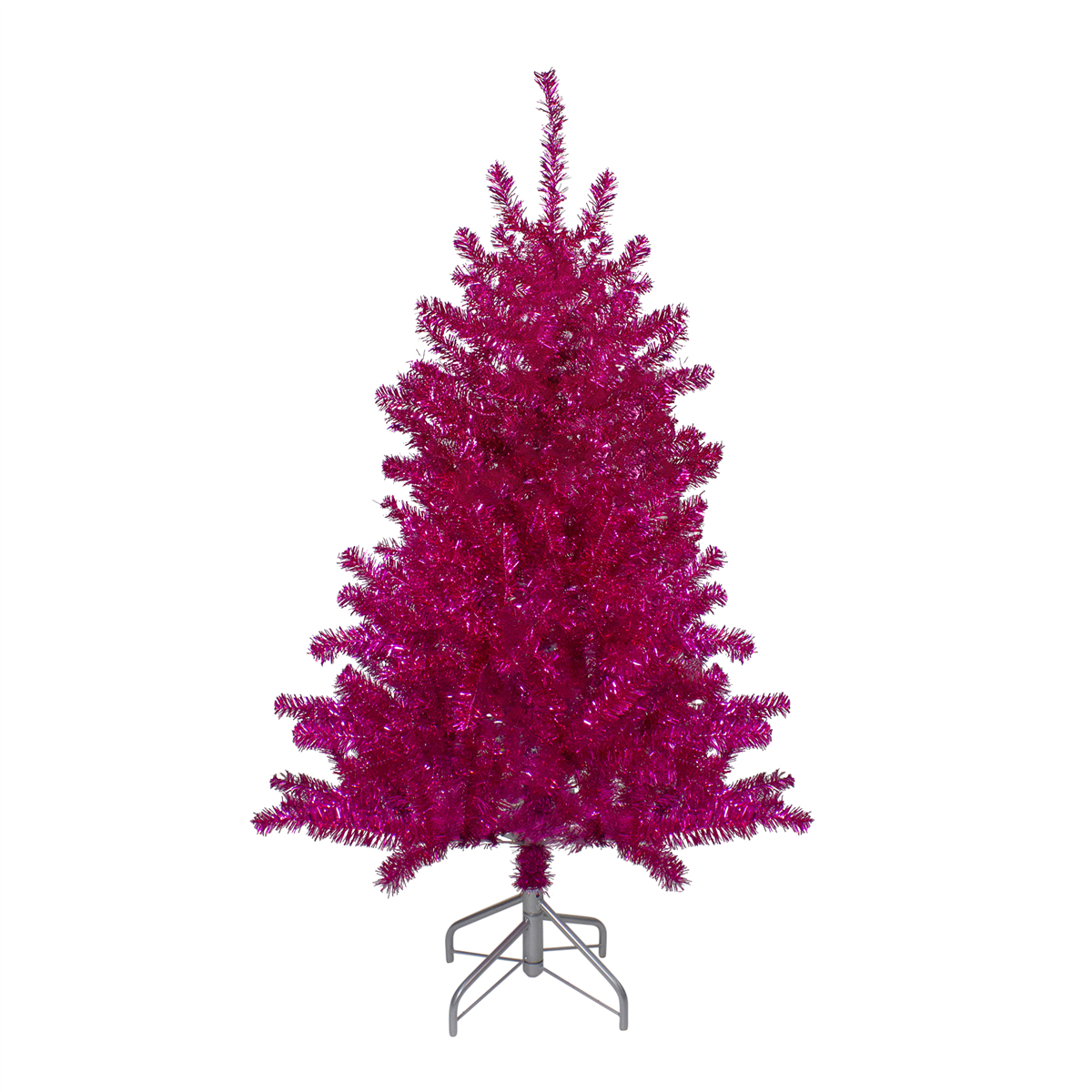 Northlight 4.5ft. Metallic Pink Tinsel Artificial Christmas Tree